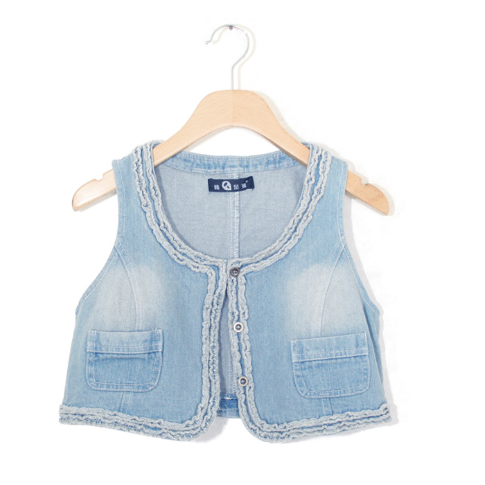 10011 is short design denim vest outerwear all-match denim vest small cape