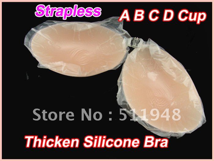 100paks Seamless Invisible Silicone Adhesive Strapless Nu Bra Thicken Nubra (Retail packaging)