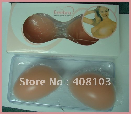 100pcs/lot  100% NEW Thicken SNude Strapless Self Adhesive Silicone A B C D Cup New Un Bra thicken  (Retail packaging)