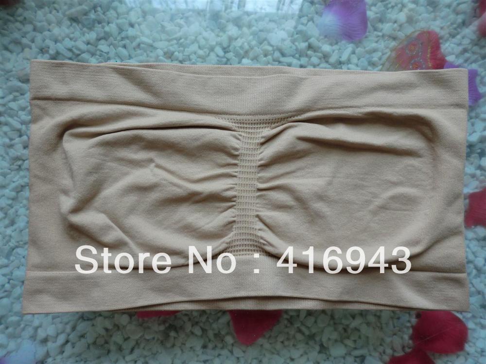 100pcs/lot seamless and strapless  tube top no removable padding bra white,black ,beige.(3pcs a set)