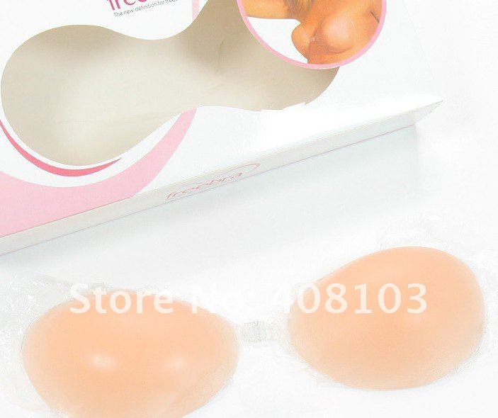 100PCS/LOT, Un Bra silicone bra, Nude Strapless Self Adhesive Silicone A B C D Cup, Ship By DHL