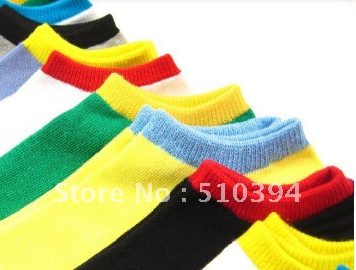 100pcs x Kerean candy socks Boat socks floor socks (multi-color random fat),Sports socks,Fashion