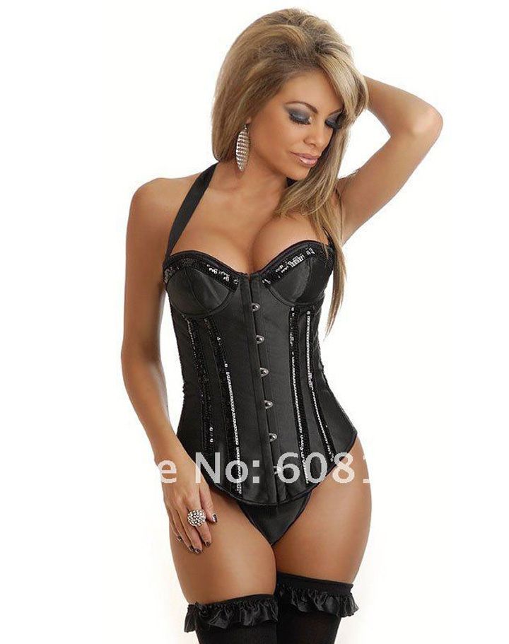 1012 black Dropshipping  Women intimates sexy lingerie satin corset