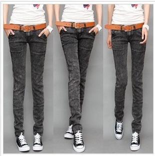 1013 2013 black jeans skinny pants pencil pants trousers pants elastic thin