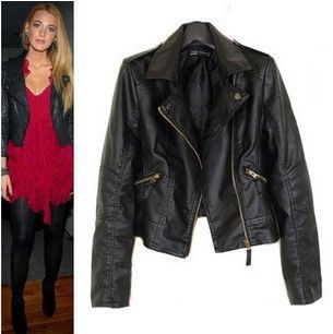 105 Free shipping 2013 newest women euro big brand style PU faux leather clothes coat outwear jacket clothing