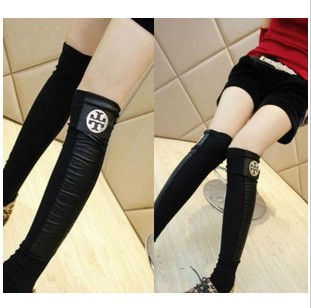 1095 2012 stocking all-match thread cotton patchwork metal real fur women's step on the foot socks foot wrapping sets