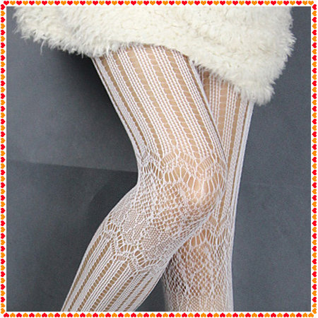 10pair Fashion Sexy White Fishnet Pattern Flower Jacquard Stockings Pantyhose Tights free shipping