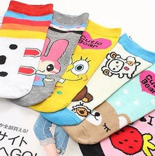 10pairs/lot Cartoon socks Straight sox (20 style) Free shipping+Wholesale