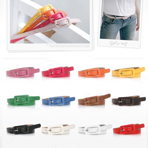 10pcs * lot Fashion Woman's Ajustbale PU Leather Thin Skinny Waistband Belt SP0196