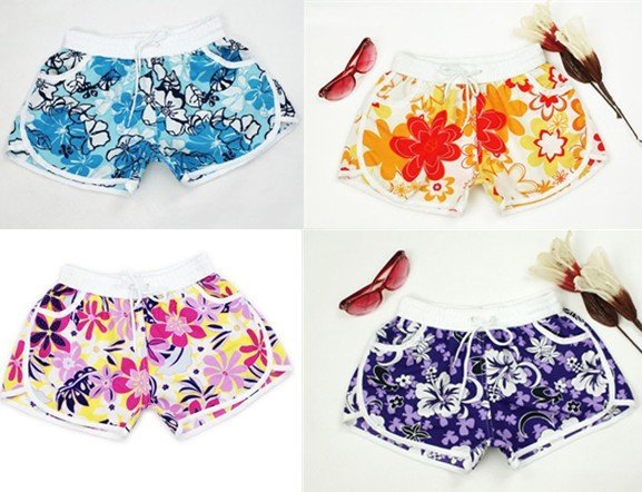 10pcs/lot  free shipping new fashion women casual floral shorts lady hot beach shorts women homewear  Hawaii shorts