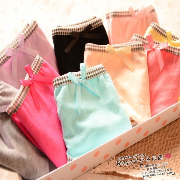 10pcs/lot free shopping! hot sales Vivi magazine recommend lovely ladies underwear underwear in grid side women's underwear