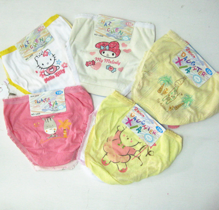 10pcs/lot hot-selling baby female child cutout breathable soft 100% cotton 100% cotton panties triangle panties