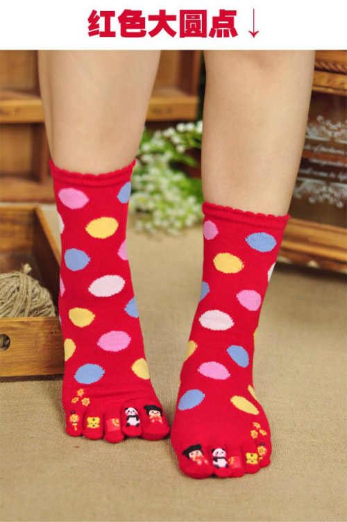 10pcs/lot  media corta Fashion health cotton FIVE TOE SOCKS as gift for women mixed order 904