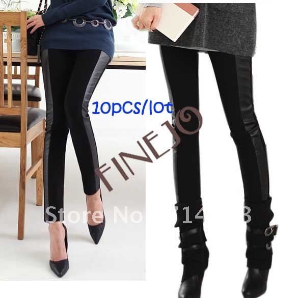 10pcs/lot New Arrival Cotton Leather Fashionable Style Women Leggings Tights Soft Comfortable Lady Pants 6140