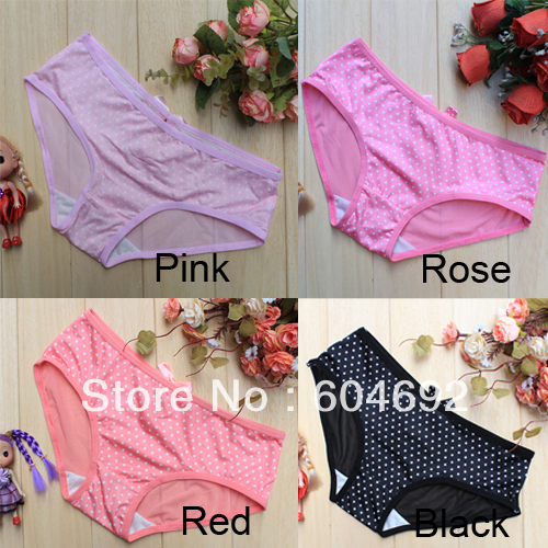 10PCS/lot Sexy Women's See Through Panties Bow-Knot Polka Dot Polyster Brief Underwear  (SL00273)