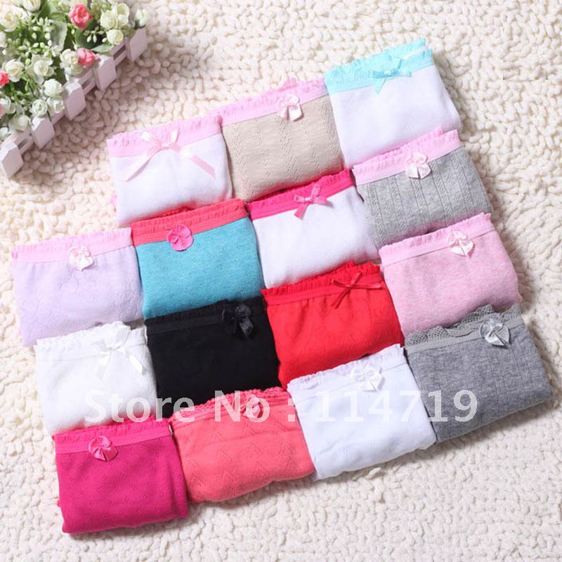 10pcs/lot wholesale women's lady's 100% cotton low-waist panties princess lace decoration briefs underpants  FREE SHIPPING