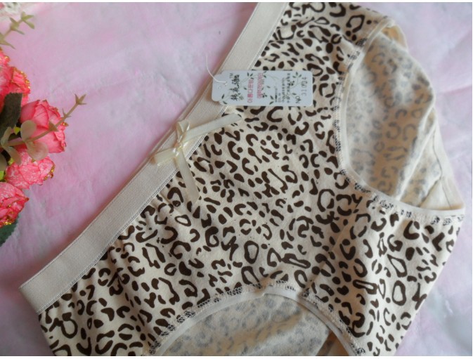 10pcs one package women sexy Leopard style with bow  panties ladies underware Cotton briefs +1pcs for free gift X'mas