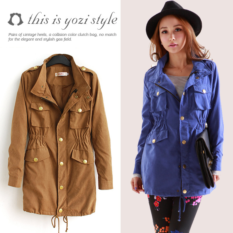 11.11 pomeloes clothing fashion loose casual turn-down collar long-sleeve trench outerwear female za224