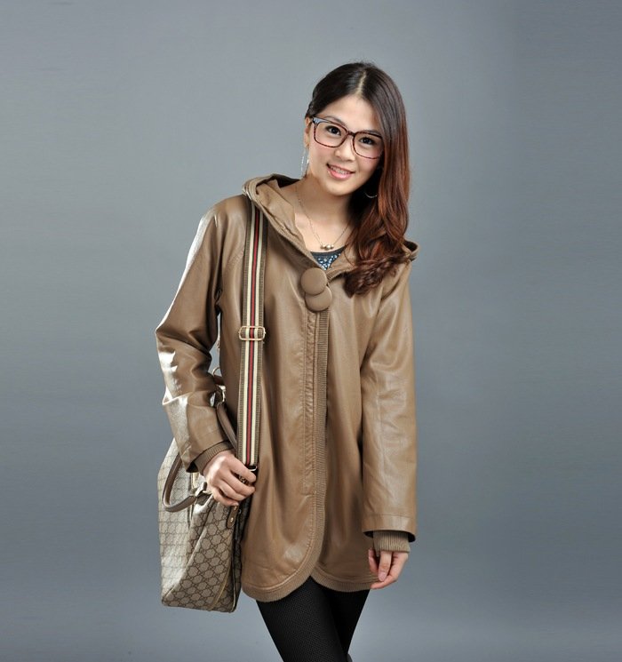 11 2012 meteor shower 1133 new high quality PU lady's leather coat