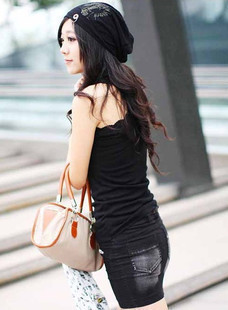 11 all-match lace decoration tank ultra long cotton vest t382 free shipping