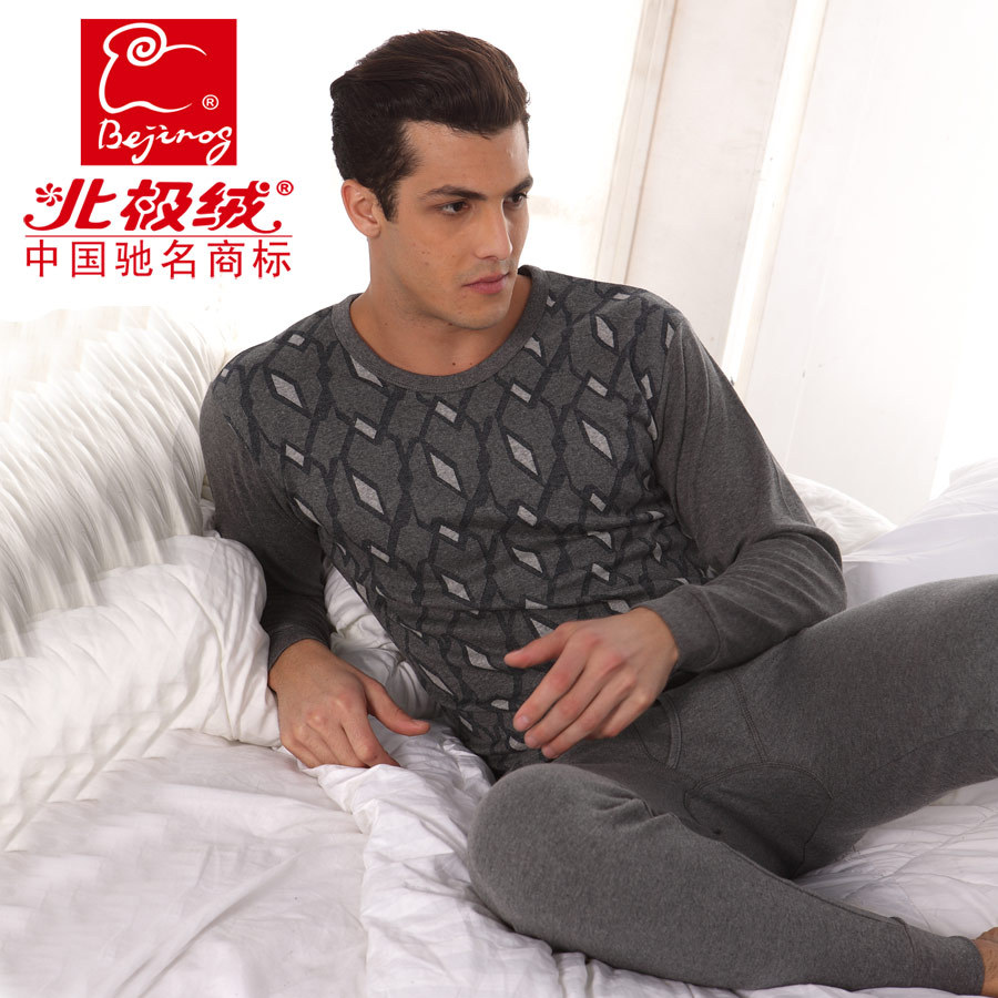 1111 male o-neck underwear set thin men's thermal underwear