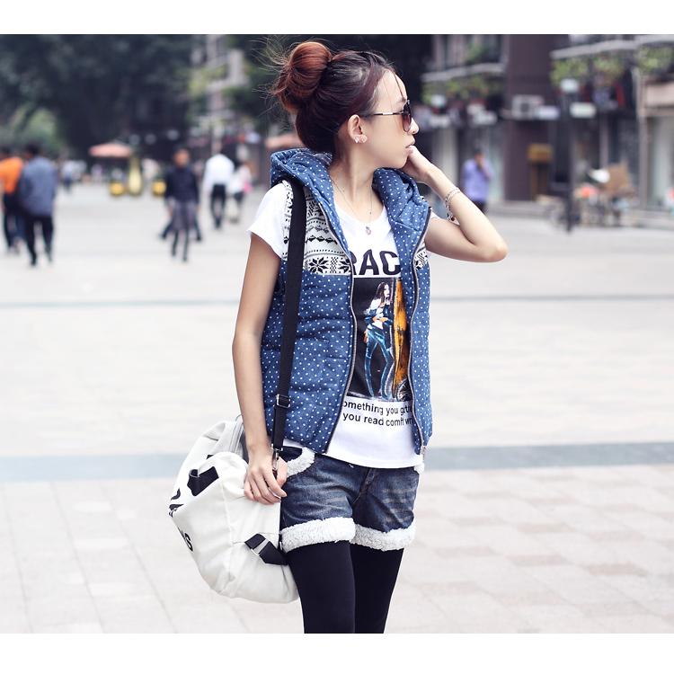 112 winter new arrival fashion yarn denim cotton vest