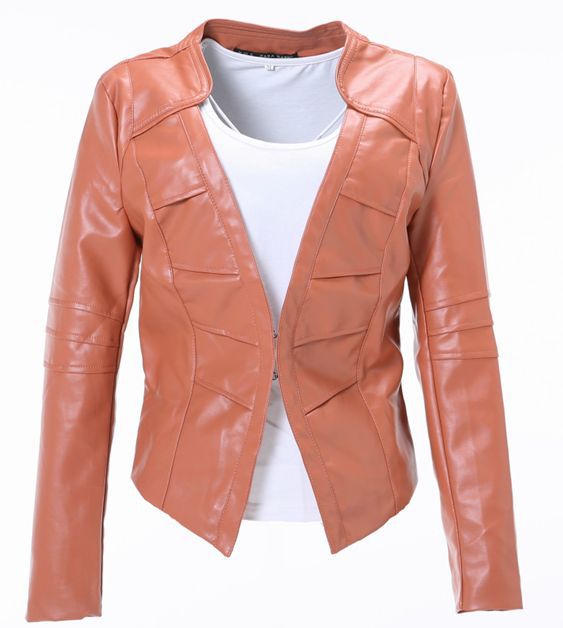 113 Free shipping 2013 newest women euro big brand style PU faux leather clothes coat three colors outwear jacket clothing