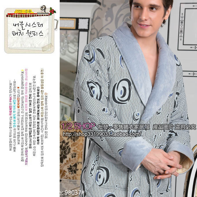 118 male cotton-padded robe bathrobes male sleepwear