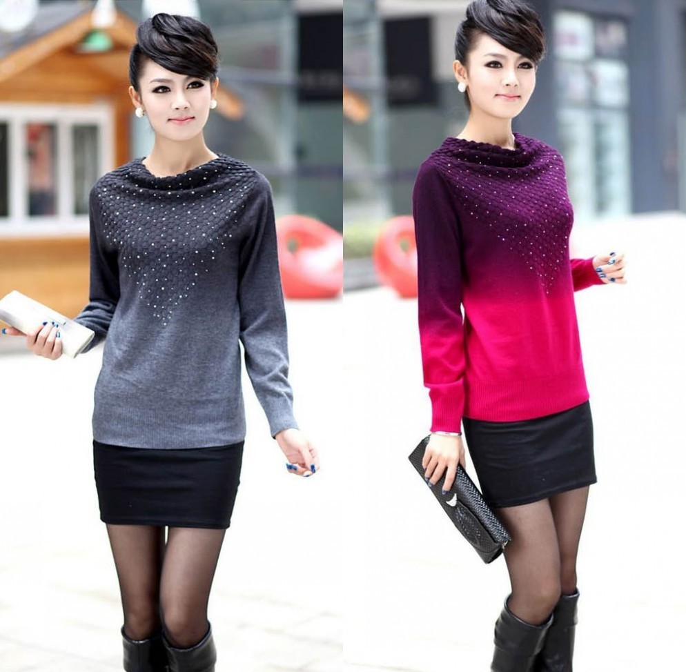 12 autumn and winter HENG YUAN XIANG women's cashmere sweater women sweater plus size basic shirt sweater loose