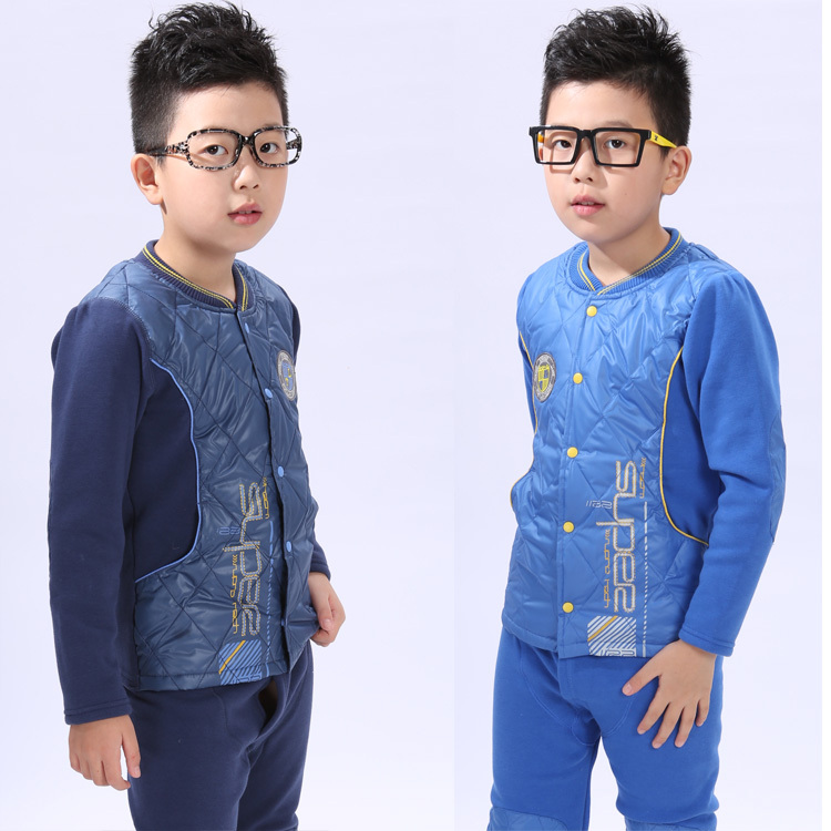 12 big children's clothing male child thermal underwear sets child male down coat thermal underwear sets child male underwear