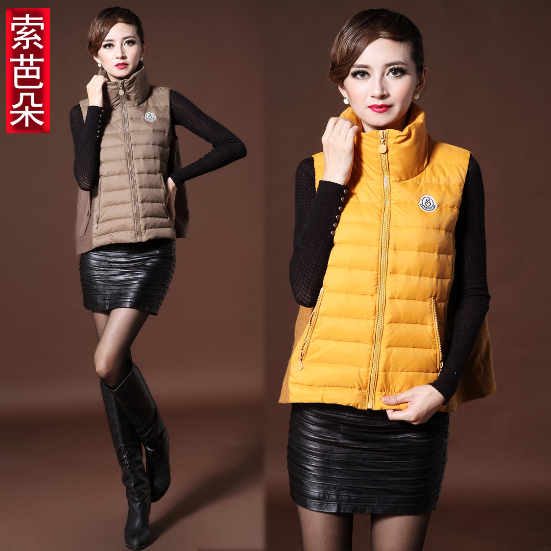 12 big sleeveless short design outerwear turtleneck down vest down vest down coat vest 1206