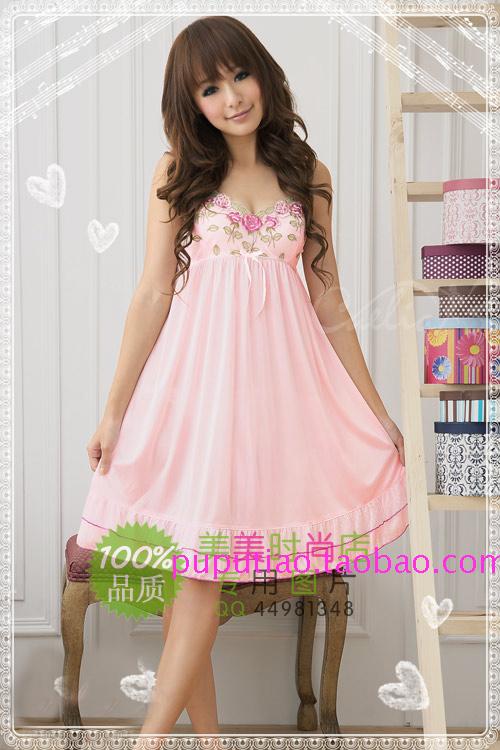 12 lace sexy sleepwear nightgown pink temptation spaghetti strap