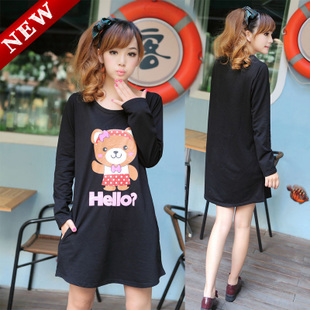 12 maternity clothing maternity autumn long-sleeve maternity t-shirt maternity sweatshirt dress top