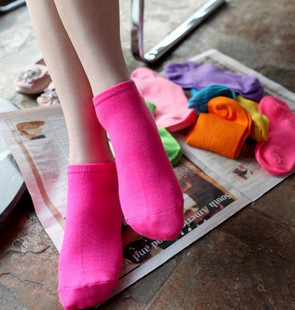 12 Pairs/lot A006 Women Solid Candy Color Sport Short Sock Fit For 34-39 Yards Cute Lady's Cotton socks, Free Shipping!