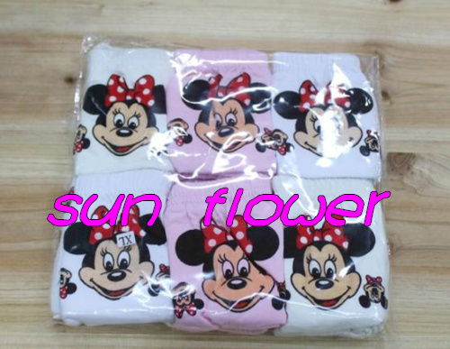 12 pcs/lot 100% cotton Cartoon girls briefs 3 color size:L XL XXL XXXL