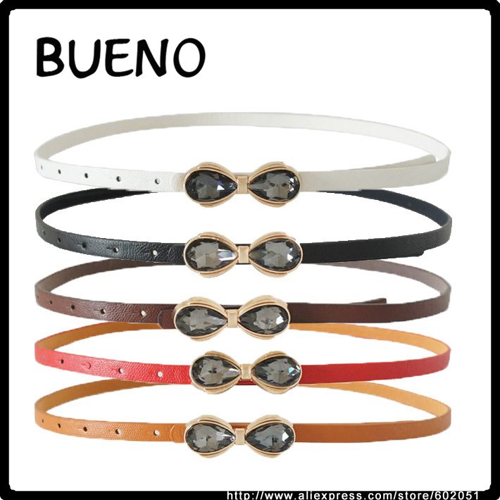 12 pcs/lots 2012 Latest Design Women Ladies Crystal Belt Fashion PU Leather Designer Belt Mix Color HOT Selling P010