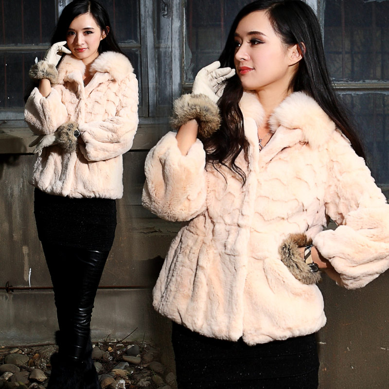 12 small lapel fur coat short design sweet high quality outerwear