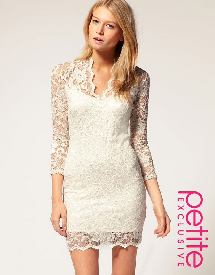 12 spring and summer asos fashion royal lace slim decorative pattern three quarter sleeve one-piece dress