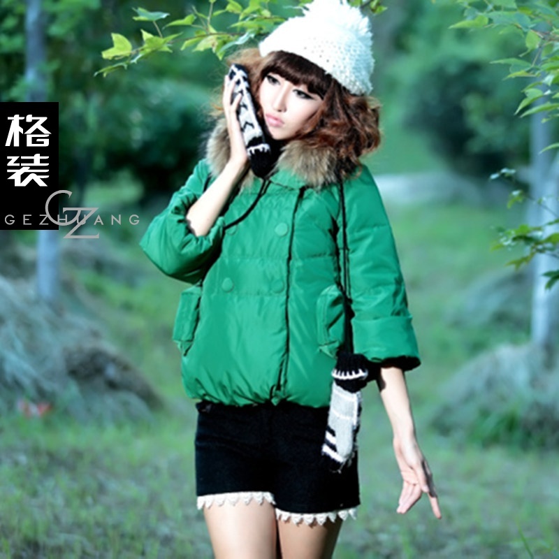 12 winter all-match slim female short down coat design fur collar y33 Women