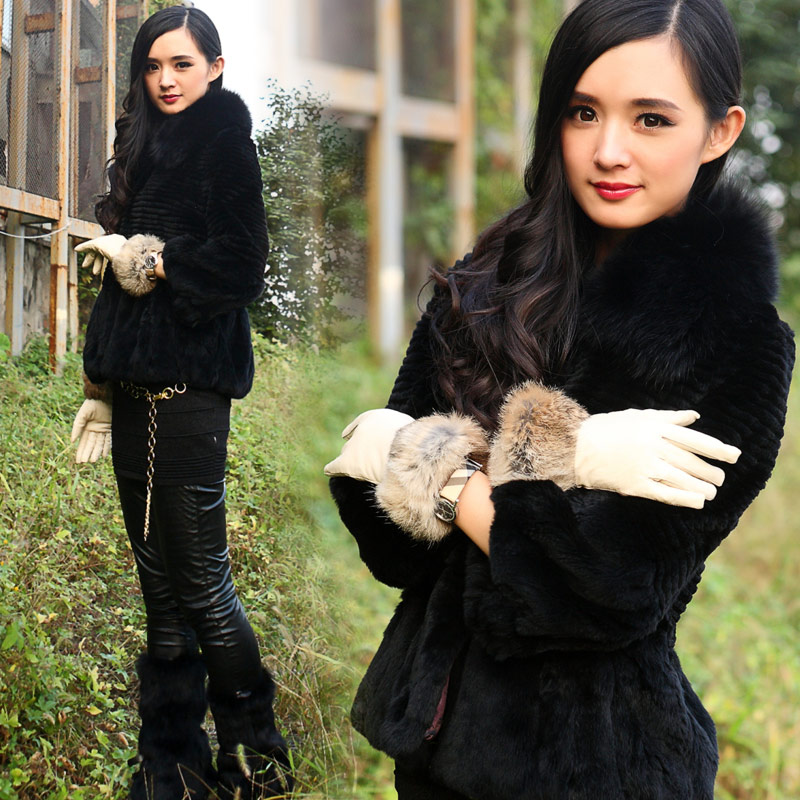 12 winter high quality fur collar noble elegant short design fur coat lactophrys delicate fur