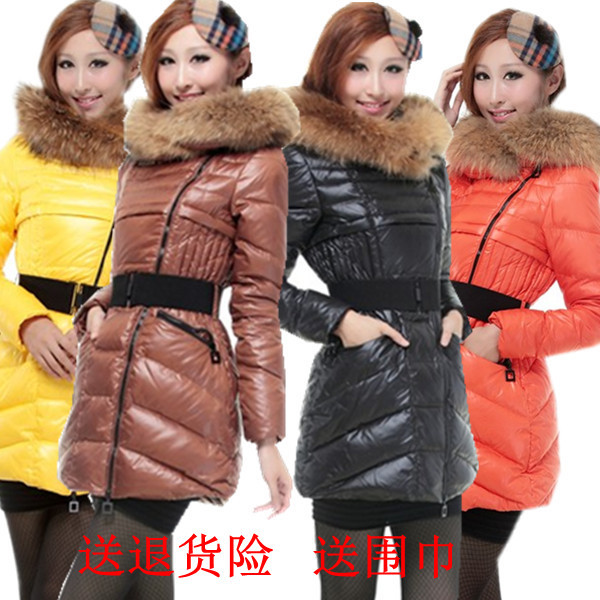 12 winter large raccoon fur medium-long women's down coat