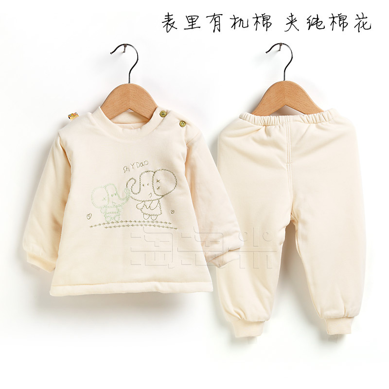 12 winter organic cotton clip underwear set baby thickening thermal underwear ultra soft