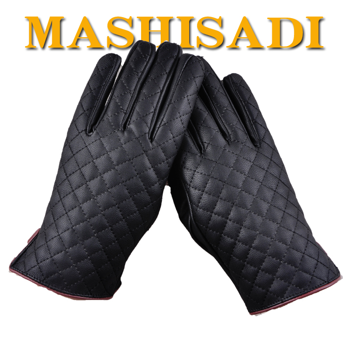 12 women's leather gloves women's faux leather gloves winter fashion thermal plaid bow gloves lovers design