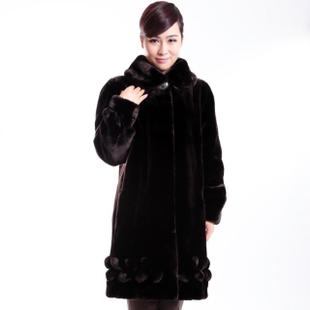 12 women's overcoat quinquagenarian winter cold thermal quality imitation mink marten velvet leather coat