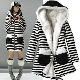 120 women's autumn 8068 stripe liner outerwear cotton-padded jacket