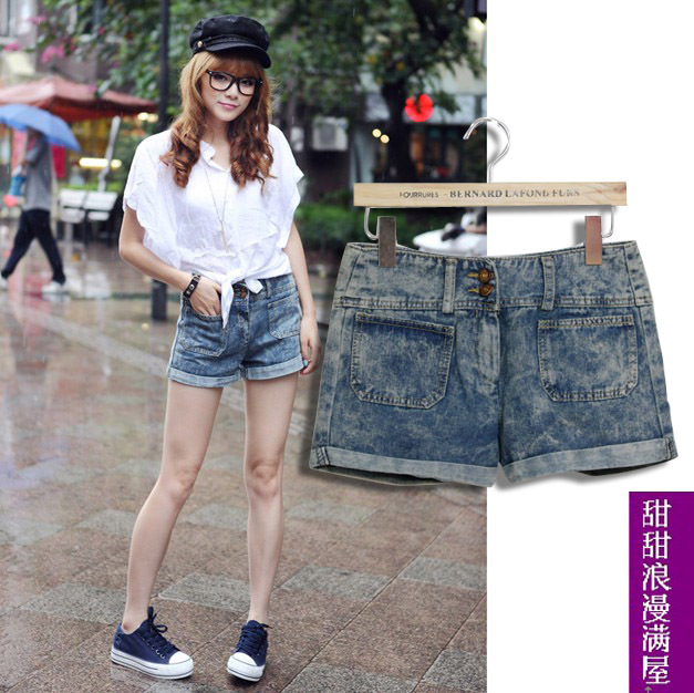 120 women's summer 9215 fashion high waist denim shorts high quality