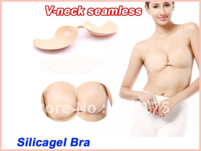 120pairs Invisible deep V-neck sexy seamless push up silica gel bra cover chest paste female underwear