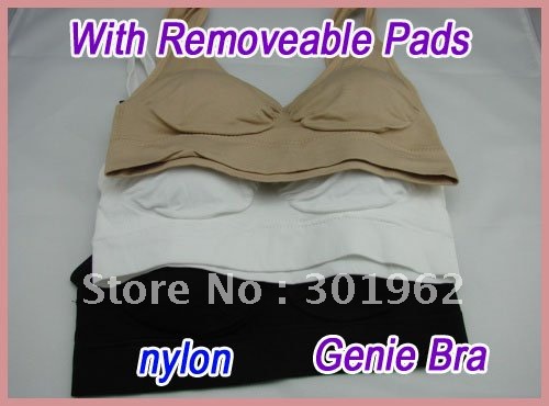 120pcs/lot(40sets) New Genie Bra seamless bras with removeable pads,only 3 color  one set sale(Retail packaging)