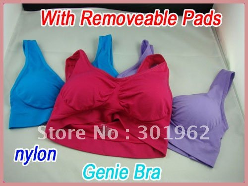 120pcs/lot Leisure Women Seamless Bra Comfort  Genie bra With Removable Pads,(3 Color a Set )Only One Set Sale (OPP bag)