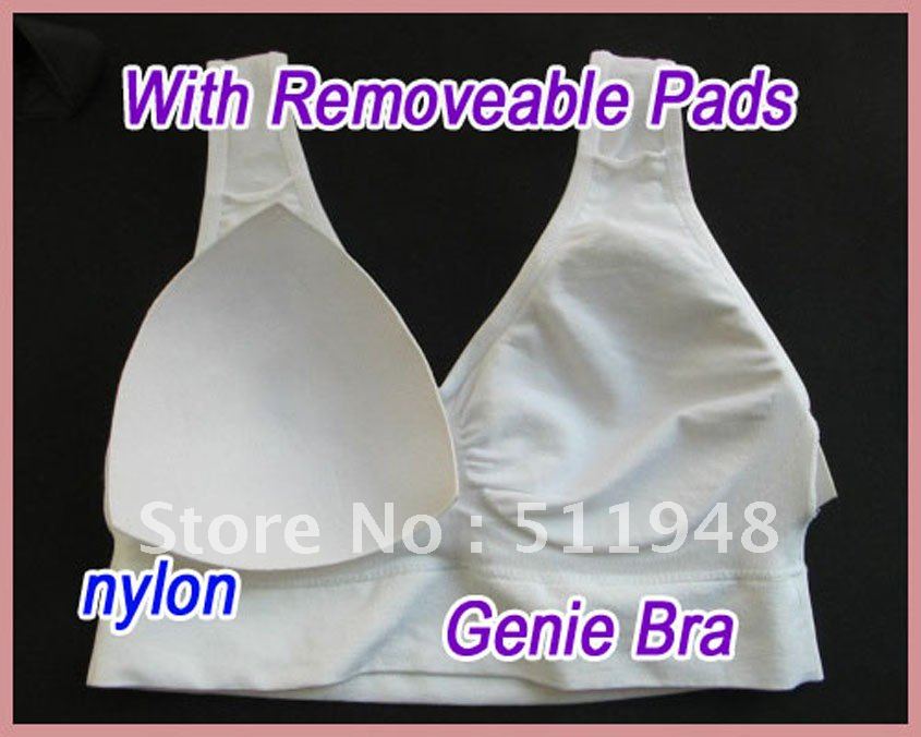 120pcs/lot  New Genie Bra seamless bras with removeable pads various sizes colors (Retail packaging)